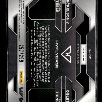 2024 Panini Prizm LIV Golf Ogletree Steele Mickelson Tringale #60 Sparkle /299
