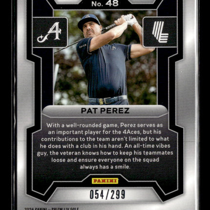 2024 Panini Prizm LIV Golf Pat Perez #48 Silver Sparkle 054/299