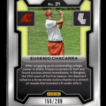 2024 Panini Prizm LIV Golf Eugenio Chacarra #21 Silver Sparkle RC 156/299