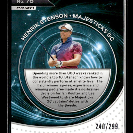 2024 Panini Prizm LIV Golf Henrik Stenson #78 Silver 240/299