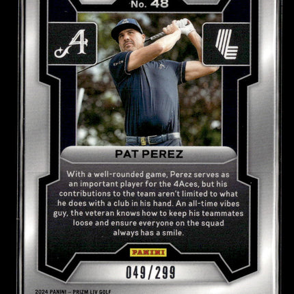 2024 Panini Prizm LIV Golf Pat Perez #48 White Sparkle 049/299