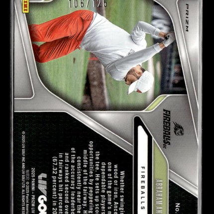 2025 Panini Prizm LIV Golf Abraham Ancer #88 Red 106/125