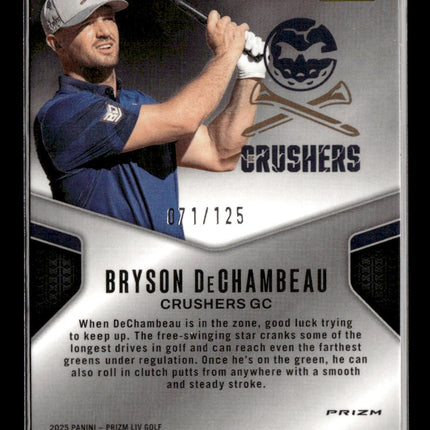 2025 Panini Prizm LIV Golf Dominance Bryson DeChambeau #12 Red 071/125