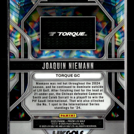 2025 Panini Prizm LIV Golf Prizmatic Joaquin Niemann #6 Blue