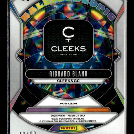 2025 Panini Prizm LIV Golf Kaleidoscopic Richard Bland #2 Blue Blue 48/99