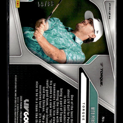 2025 Panini Prizm LIV Golf Mito Pereira #89 Blue 59/99