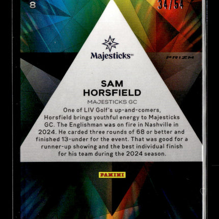 2024 Panini Prizm LIV Golf Prizmatic Sam Horsfield #8 Green Mojo /54