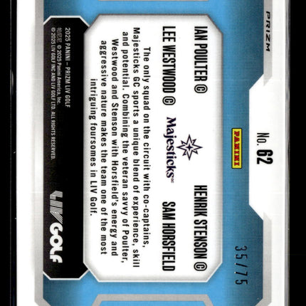 2025 Panini Prizm LIV Golf Poulter Horsfield Stenson Westwood #62 Orange 35/75