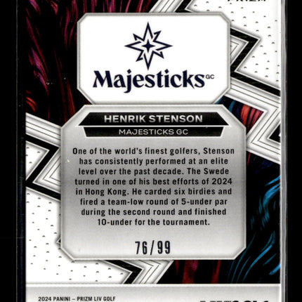 2024 Panini Prizm LIV Golf Fearless Henrik Stenson #11 Blue 76/99