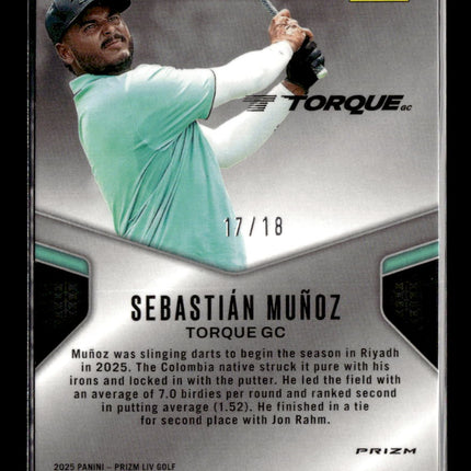 2025 Panini Prizm LIV Golf Dominance Sebastián Muñoz #4 Green 17/18