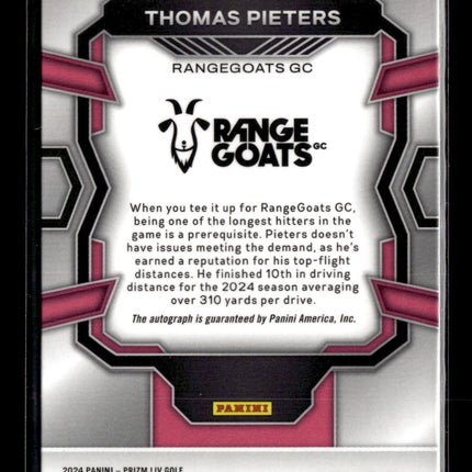 2024 Panini Prizm LIV Golf Thomas Pieters #SIG-TPI Black