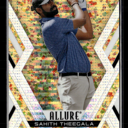 2026 Upper Deck Allure Golf Sahith Theegala #7 Gold Glitter Bomb 122/199