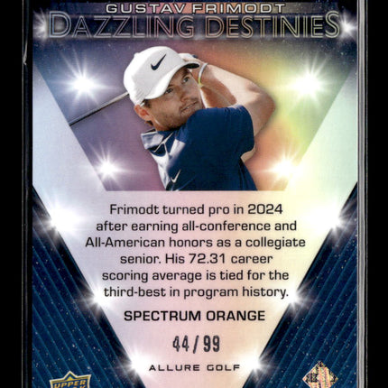 2026 UD Allure Golf Dazzling Destinies Gustav Frimodt #DD-10 Orange 44/99