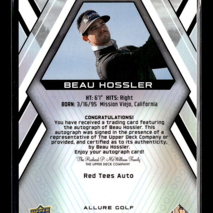 2026 Upper Deck Allure Golf Beau Hossler #29 Red Tees Auto