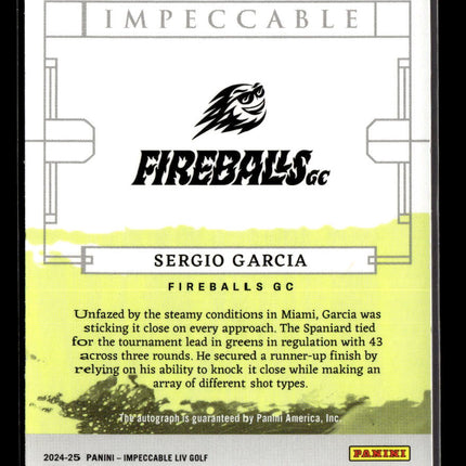 2025 Panini Impeccable LIV Golf Sergio Garcia #IG-SGC 32/43 Memorabilia