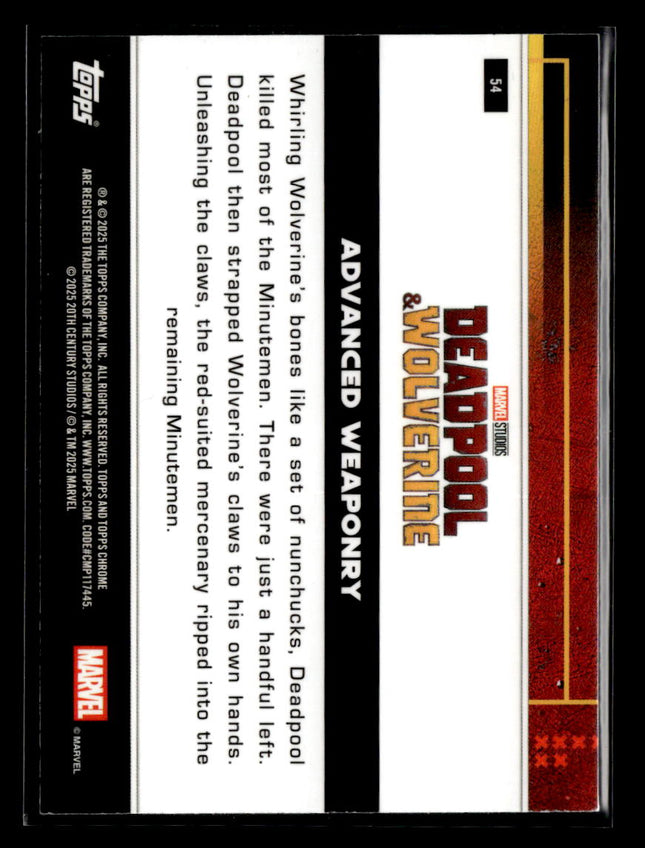 2025 Topps Chrome Marvel Deadpool & Wolverine Advanced Weaponry 112/150 #54