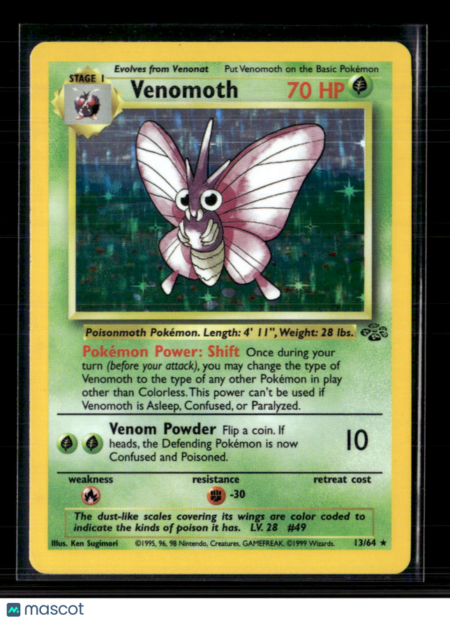 Pokemon 1999 Jungle Venomoth #13/64 Holo
