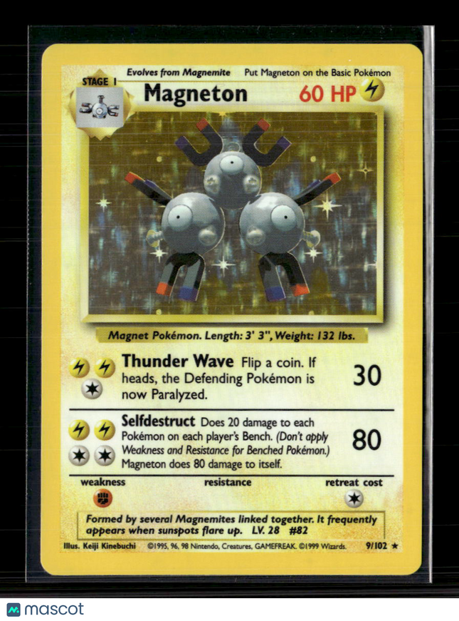 Pokemon 1999 Base Set Magneton #9/102 Holo