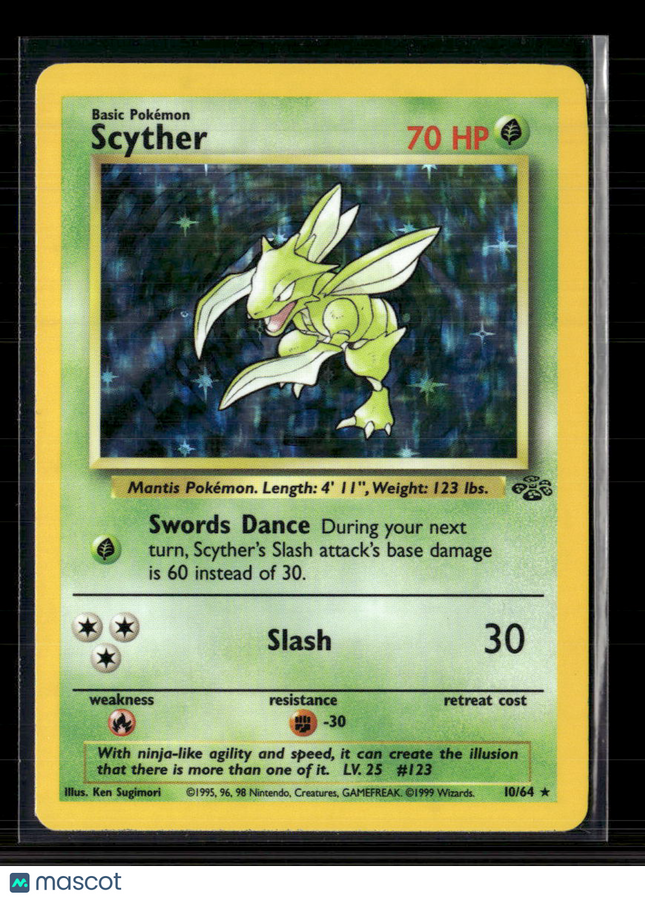 Pokemon 1999 Jungle Scyther #10/64 Holo