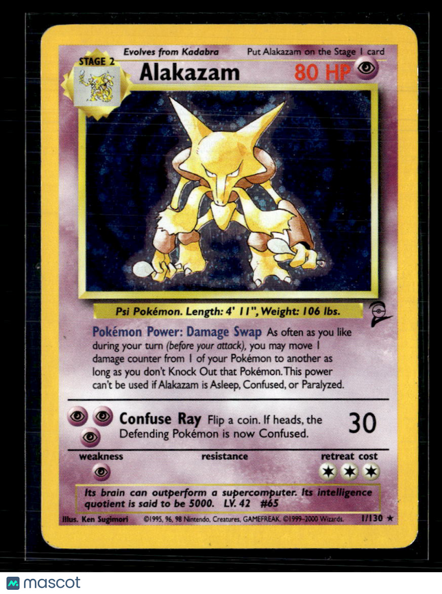 Pokemon 2000 Base Set 2 Alakazam #1/130 Holo