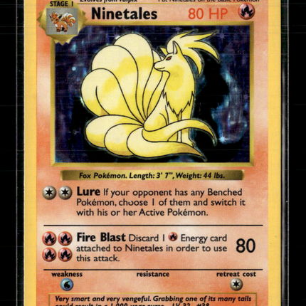 Pokemon 1999 Base Set Shadowless Ninetales #12/102 Holo