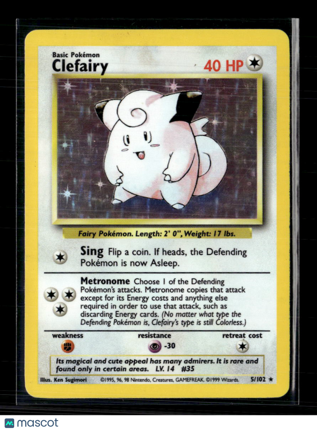 Pokemon 1999 Base Set Clefairy #5/102 Holo