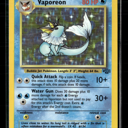 Pokemon 1999 Jungle Vaporeon #12/64 Holo