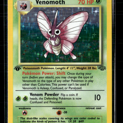 Pokemon 1999 Jungle Venomoth 1st Edition #13/64 Holo
