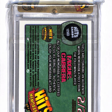 2011 Hits Memorabilia Stunning Swatch Miguel Cabrera #12503 MLB Logo Patch 2/2