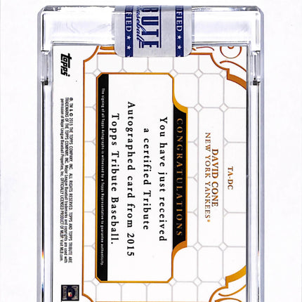 2015 Topps Tribute David Cone #TA-DC Purple Auto /10
