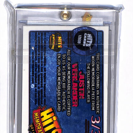2011 Hits Memorabilia Justin Verlander #12659 Triple Patch Zipper 3/3