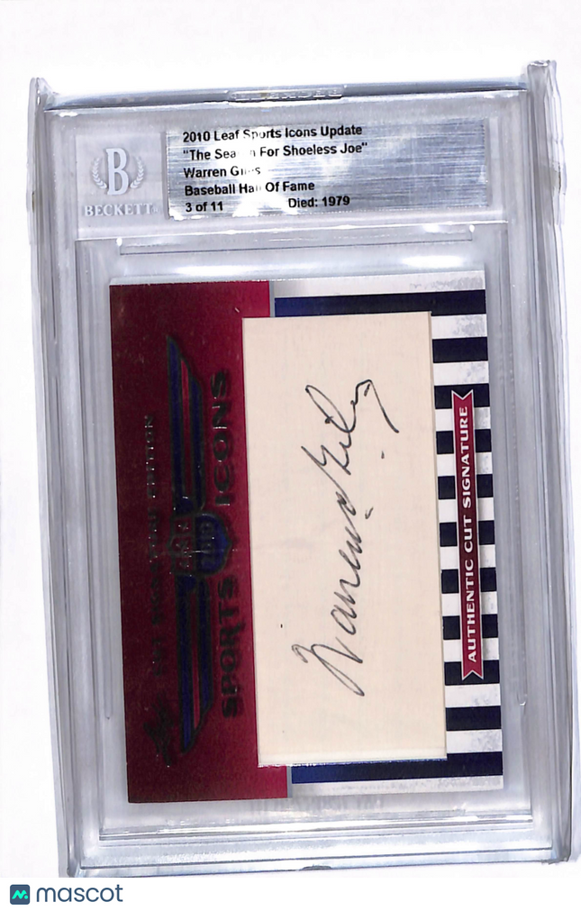 2010 Leaf Sports Icons Update Warren Giles Authentic Cut Signature Auto