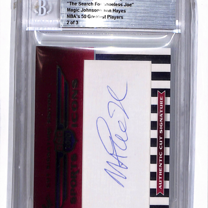 2010 Leaf Sports Icons Update Elvin Hayes Magic Johnson Cut Signature Auto
