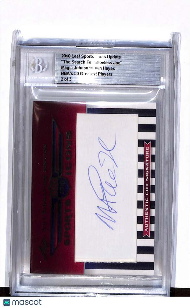 2010 Leaf Sports Icons Update Elvin Hayes Magic Johnson Cut Signature Auto