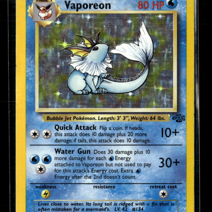 Pokemon 1999 Jungle Vaporeon #12/64 Holo