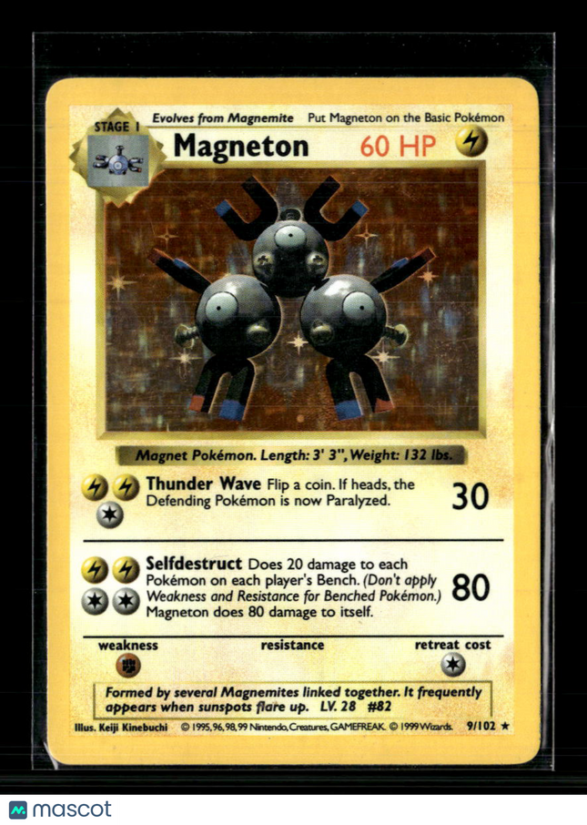 Pokemon 1999 Base Set Shadowless Magneton #9/102 Holo