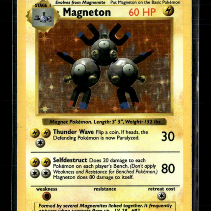 Pokemon 1999 Base Set Shadowless Magneton #9/102 Holo