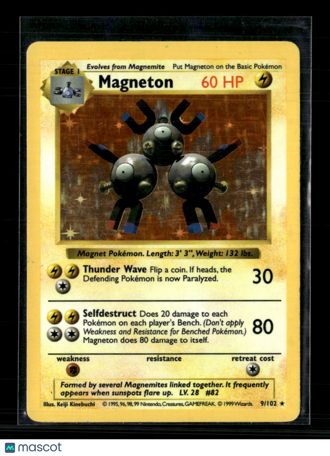 Pokemon 1999 Base Set Shadowless Magneton #9/102 Holo