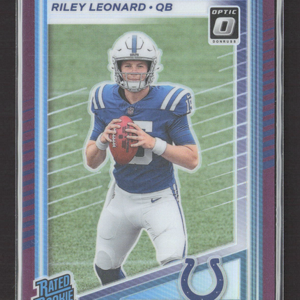 2025 Panini Donruss Optic Riley Leonard #341 Purple 03/50