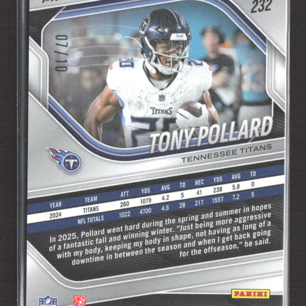 2025 Panini Prizm Football Tony Pollard #232 Gold Scope /10
