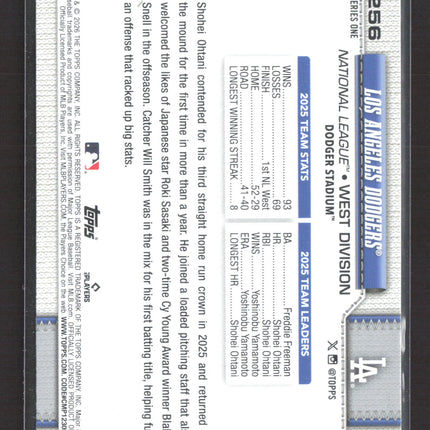 2026 Topps Series los angeles dodgers #256