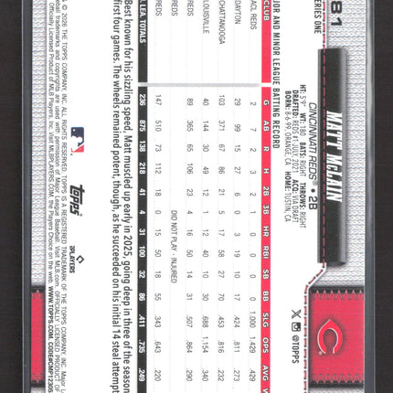 2026 Topps Series One Matt McLain #81