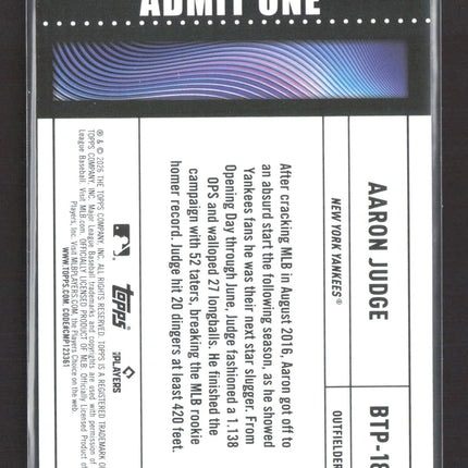 2026 Topps Big Ticket Player Aaron Judge #BTP-18