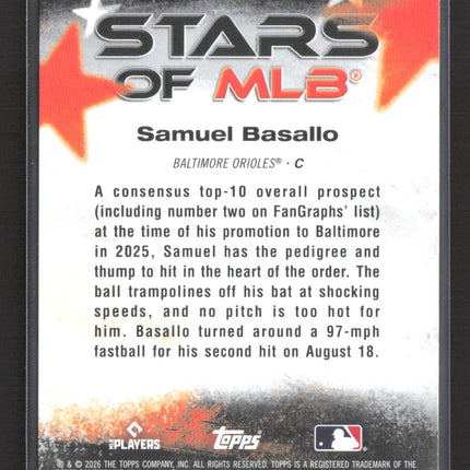 2026 Topps Stars of MLB Samuel Basallo #SMLB-13 RC
