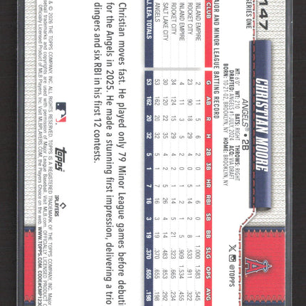 2026 Topps Series One Christian Moore #147 Silver Foilboard RC