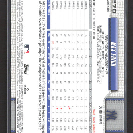 2026 Topps Series One Silver Crackle Max Fried #270