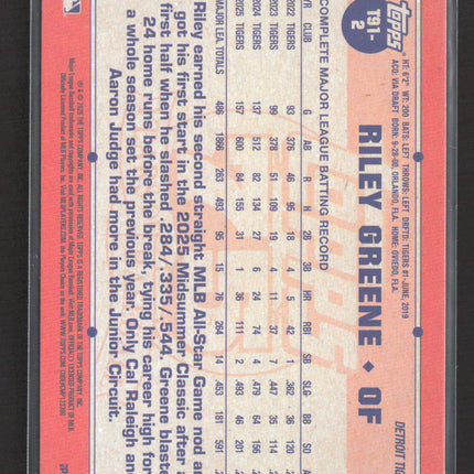 2025 Topps 1991 Topps Baseball Riley Greene #T91-2