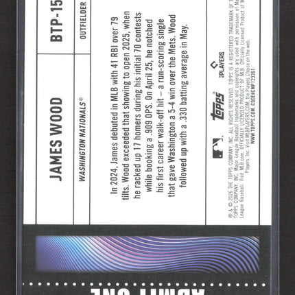 2026 Topps Big Ticket Player James Wood #BTP-15