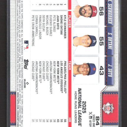 2026 Topps Series One Kyle Schwarber Shohei Ohtani Juan Soto #84