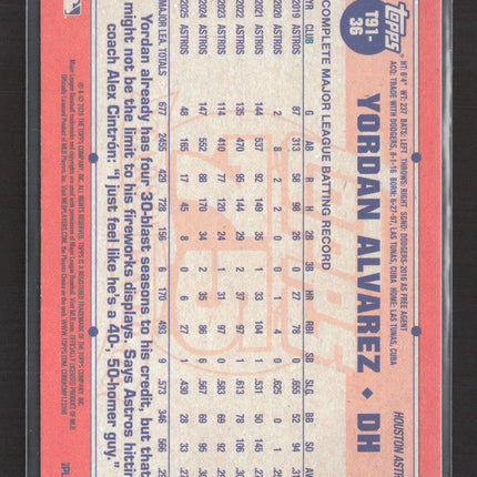 2024 Topps 75th Anniversary of Baseball Yordan Alvarez #T91-36
